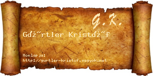 Gürtler Kristóf névjegykártya