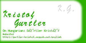 kristof gurtler business card